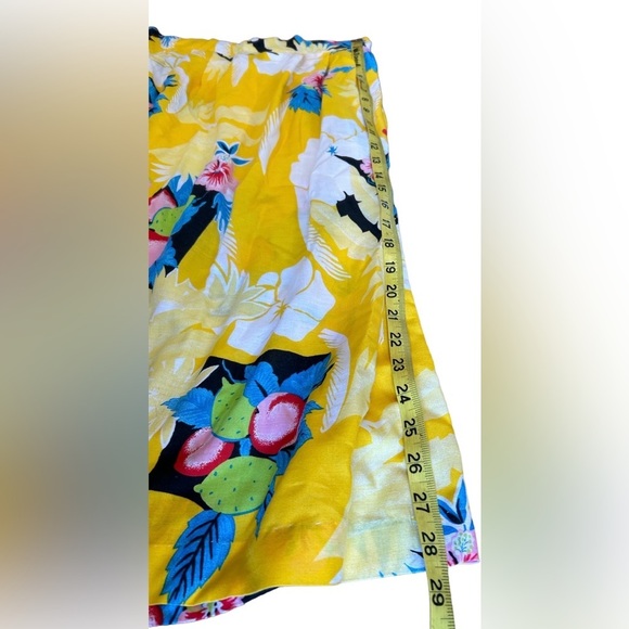 Vintage VSQ Very Special Quality Hawaiian Print Lemon Print Midi Skirt 14 - Picture 5 of 6
